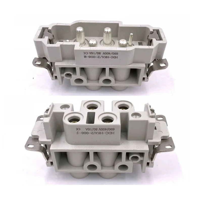 80A 4+2 Pin Txertatu Heavy Duty Konektorea