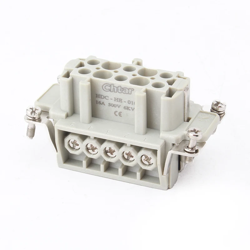 M/F 10 pin txertatu Heavy Duty konektorea